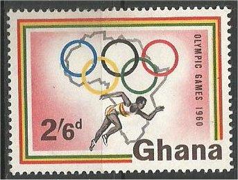 GHANA, 1960, MNH 2sh6p, Olympic Rings, Scott 85