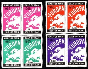 1965 Cinderella Calf Of Man Europa Sea Mail Service Set/4 Pairs MNH