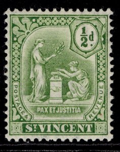 ST. VINCENT EDVII SG102, ½d green, M MINT.