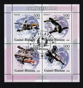 Space Station - Skylab, Mir, Salyut-1, 7 Souvenir Sheet of 4