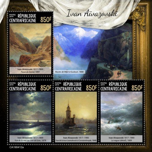 C A R - 2019 - Ivan Aivazovsky - Perf 4v Sheet - MNH