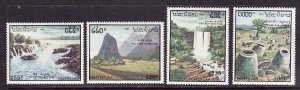 Laos-Sc#1028-31-unused NH set-Waterfalls-Tourism-1991-