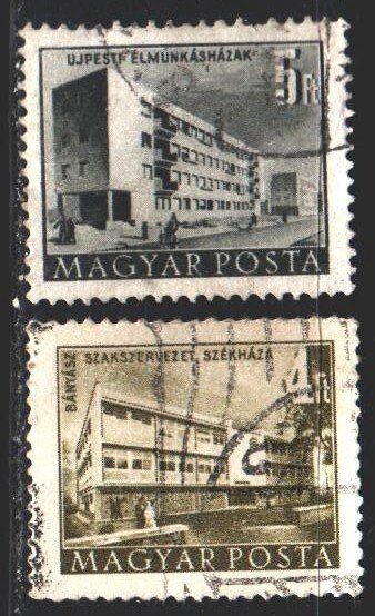 Hungary. 1952. 1241-42. Standard, architecture. USED.