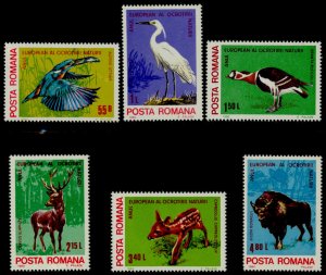 Romania 2942-7 MNH European Nature Protection Year, Birds, Animals