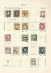 Portugal Specialty Stamp Collection 1870-76, #34-50A Cancels, Varieties