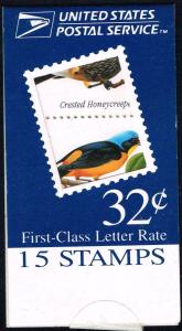 US #BK272 Mint, Sealed Booklet of 15 Crested Honeykeeper⭐⭐⭐