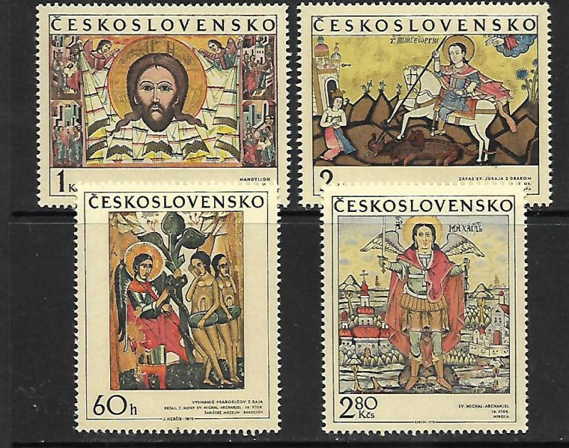 CZECHOSLOVAKIA, 1722-1725, MNH, SLOVAK IKONS 16TH-18TH CENTURIES