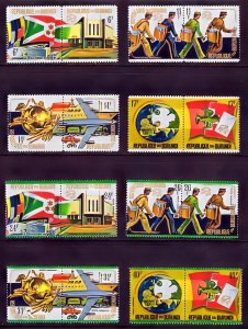 Burundi 1974 Sc#460/463C199/202 UPU CENTENARY Set (8) PERFORATED MNH