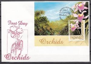 Somali Rep., 1998 issue. Orchids s/sheet on a First day cover. ^