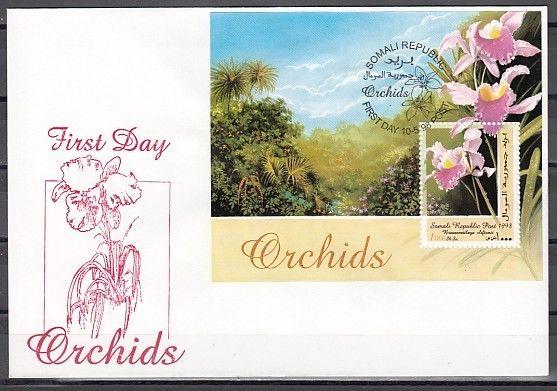 Somali Rep., 1998 issue. Orchids s/sheet on a First day cover. ^