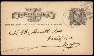 USA 1800s Boston Mass Negative Numeral 4 Fancy Cancel Cover 94922