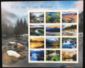 5381   Wild and Scenic Rivers   MNH Forever sheet of 12   FV $8.16  Issued 2019