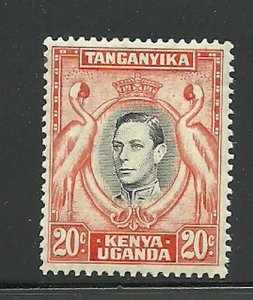 Álbum Tesoros Kenya, Uganda, Tang. Scott# 74c 20c George VI Grullas Mlh