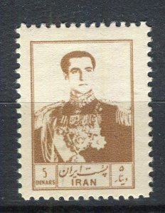 IRAN; 1954 early  Reza Shah Portrait issue fine Mint hinged 5d. value