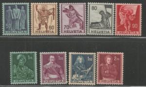 SWITZERLAND  270-278  MNH,  1949-51 ISSUE