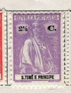 PORTUGAL; ST.THOMAS PRINCE 1914 early Ceres issue fine Mint hinged 2.5c. value