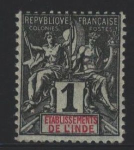 French India Sc#1 MH