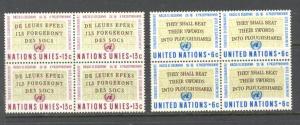 UN NY Sc# 177 - 178 MNH FVF Set of 2 x 4Block Quotes WHO