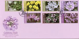 Gibraltar 2014 FDC Endemic Flowers 7v Set Cover Flora Campion Lavender Thyme