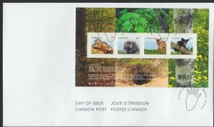 Canada FDC scott #2602 2013 Baby Wildlife Souvenir Sheet