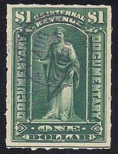 R173 1 Dollar SUPERB Cancel Documentary Commerce Stamps used VF