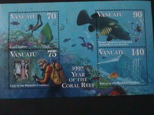 VANUATU-1997 YEAR OF THE CORAL REEF-MINT S/S VERY FINE WE SHIP TO WORLDWIDE
