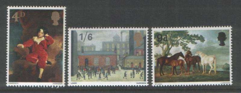 Great Britain 1967 Paintings (3) Scott # 514-16