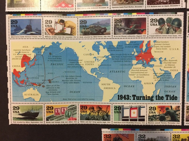 US, 2559, 2697, 2765, 2838, 2981, WW2 FULL SET, MINT NH