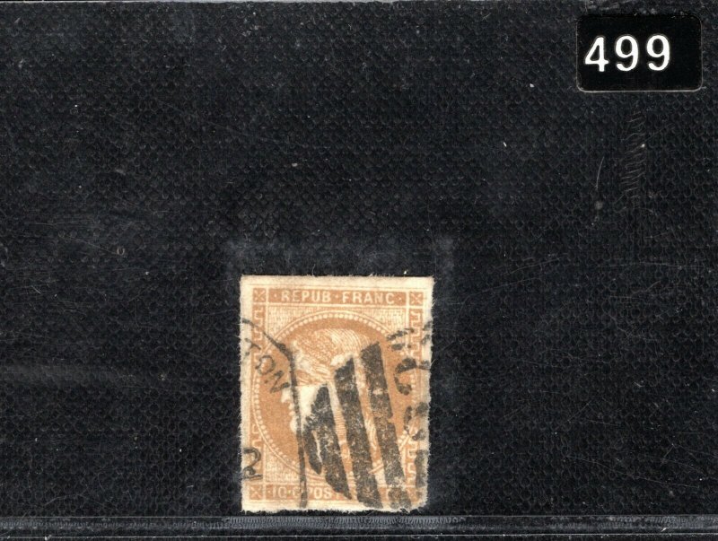 FRANCE Used Abroad GB Numeral *723* SOUTHAMPTON Mobile Box 10c CERES BLACK499