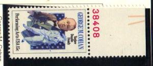 #1756 MNH plate # single 13c George Cohan 1978 Issue