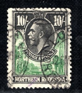 NORTHERN RHODESIA KGV Stamp SG.16 10s ELEPHANTS (1925) Used Cat £100+ CBLUE121