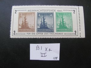 GERMANY SBZ MNH 1945 THURINGEN CERTIFICATE JASCH Bl. 1xa VI BLOCK  XF (159)