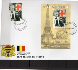 Chad 1999 Sc# 808e Red Cross/Dr.Alexander Fleming Set(1)+SS Official FDC