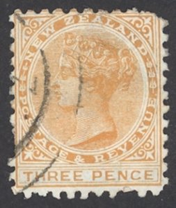 New Zealand Sc# 63 Used 1882-1898 3p Queen Victoria