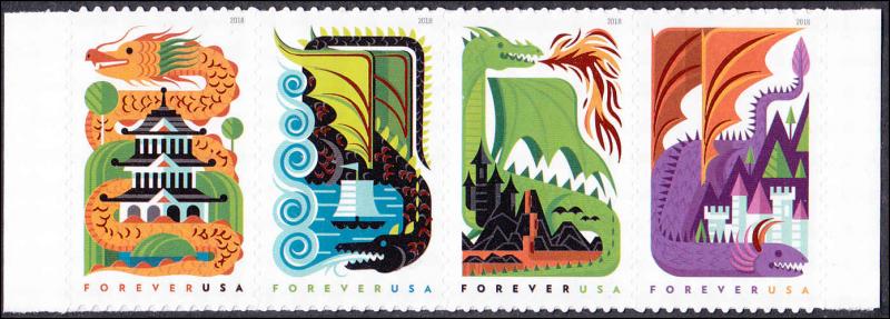 Scott 5310a Dragons MNH Strip