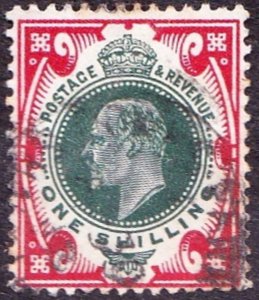 GREAT BRITAIN 1911 KEVII 1/- Deep Green & Scarlet SG313 Used