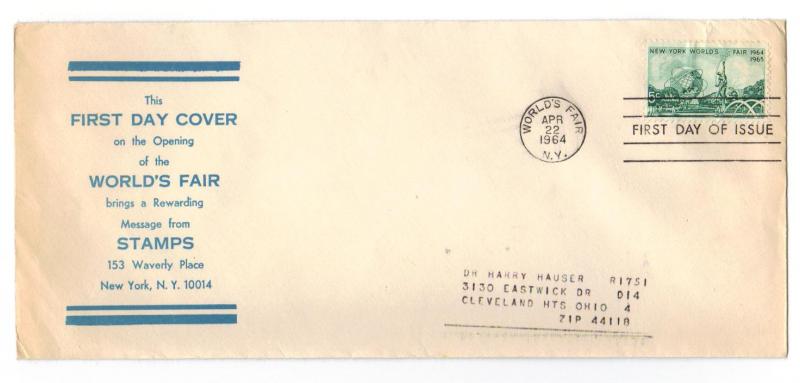 US 1244 (Me-81) 5c New York World's Fair on FDC Stamps Cachet ECV $15.00