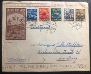 1937 Bandoeng Netherlands Indies First Day cover FDC To The Hague Holland ASIB