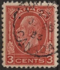Canada 197 (used) 3c George V, deep red (1932)