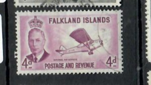FALKLAND ISLANDS  KGVI 4D AIRPLANE      SG 177   VFU     PPO703H