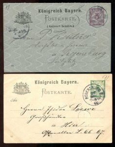 d187 - GERMANY Bayern Lot of Two Postal Cards. 1889-1892