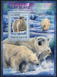 SIERRA LEONE 2016 POLAR BEARS  SOUVENIR SHEET MINT NH