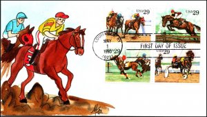 Scott 2759a 29 Cents Sporting Horses Melissa Fox Hand Painted FDC 5 Of 7