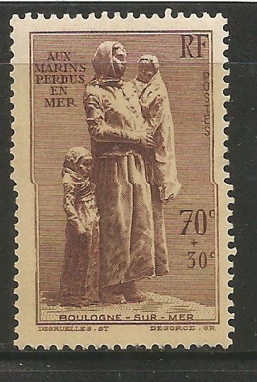 FRANCE  B93  MINT HINGED, STATUE OF WIDOW AND CHILDREN