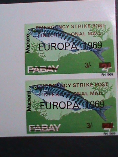 ​PABAY-1969-EUROPA-FISHES-EMERGENCY STRICK - INTERNATIONAL MAIL IMPERF PAIRS