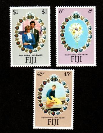 Fiji # 442-444 Mint Royal Wedding x!