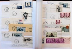 US Stamp Collection with 56 Slogan Cancels. Slogan Cancel Collection