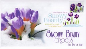 22-289, 2022, Snowy Beauty, Digital Color Postmark, First Day Cover, Crocus, Win