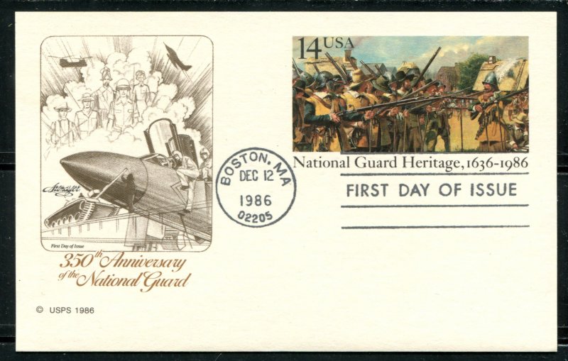 UX114 US 14c National Guard PC, Artmaster cachet FDC
