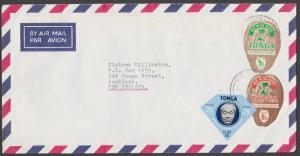 TONGA 1978 airmail cover to New Zealand - self adhesives franking..........54602